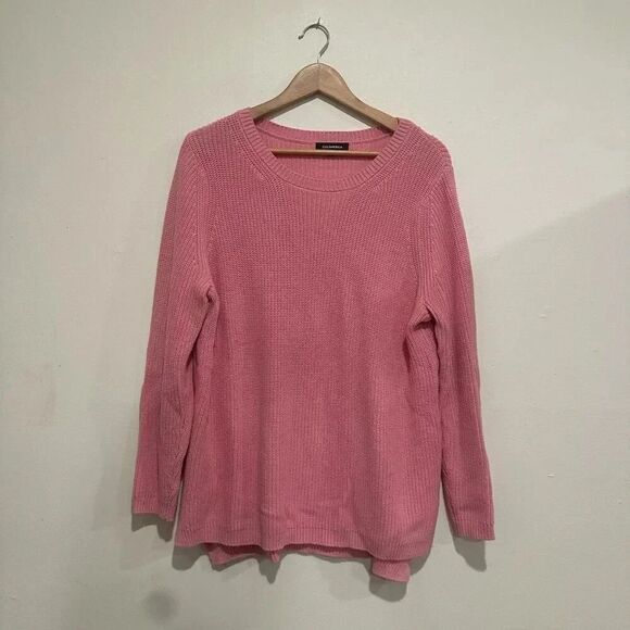 525 America Emma Crewneck Shaker Stitch Sweater Pink Size Medium - Picture 2 of 5